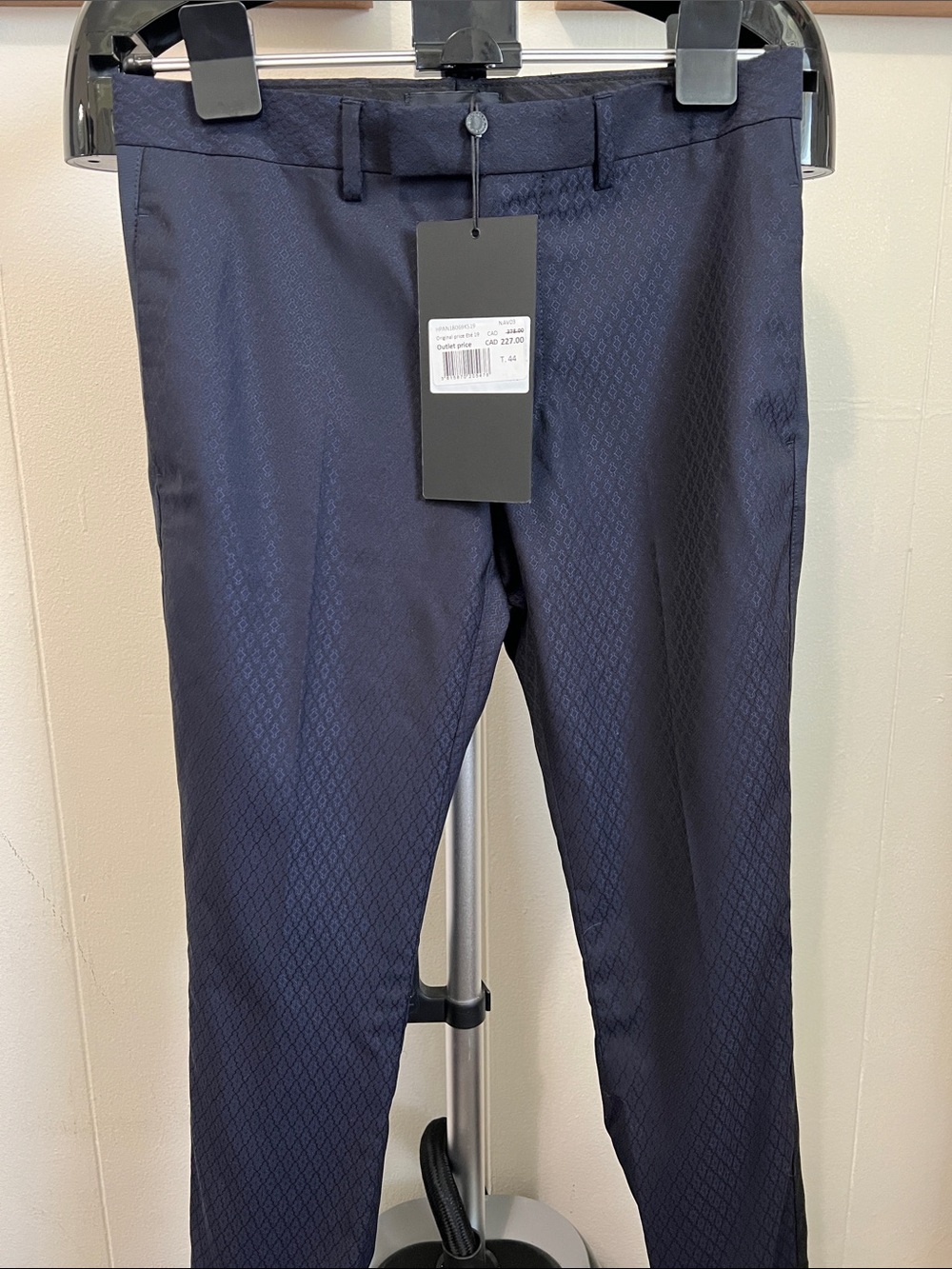 NWT The Kooples Navy Diamond-Texture Dress Pants IYKYK